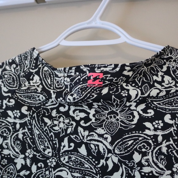 BILLABONG Girls Size Large Swim UV Top Shirt Paisley Long Sleeve Black White - Picture 3 of 8